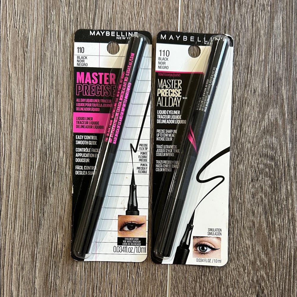 2X Maybelline Master Precise Liquid Eyeliner Set #110 black